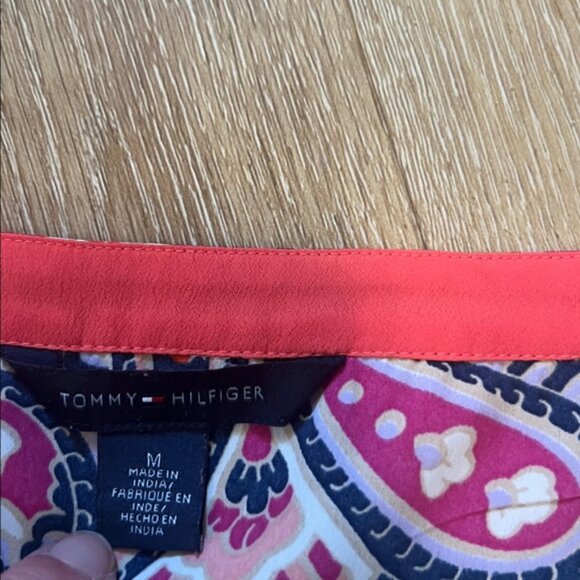 Tommy Hilfiger Red and Pink Paisley Midi Dress Medium - Picture 4 of 10